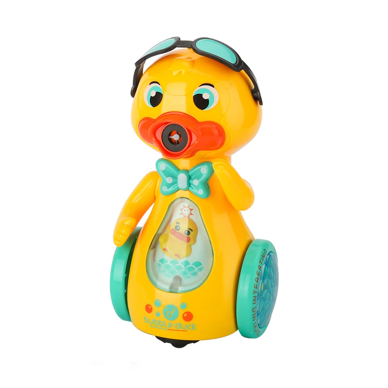 Outdoor Battery Operated Kids Bubble Blower Duck Bubble Machine Toys Automatic Toys kids bubble blower  With Sound And Light