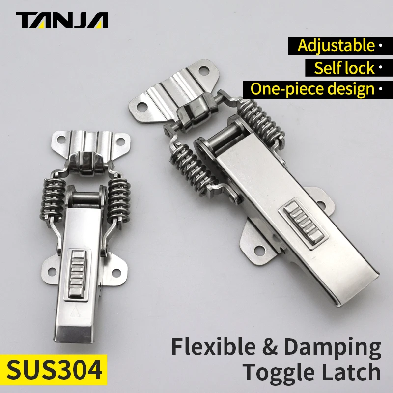 Different size Stainless Steel Adjustable Safety Toggle Latch Buckle With Side Holes Self Lock Draw Latch For Medical Equipment