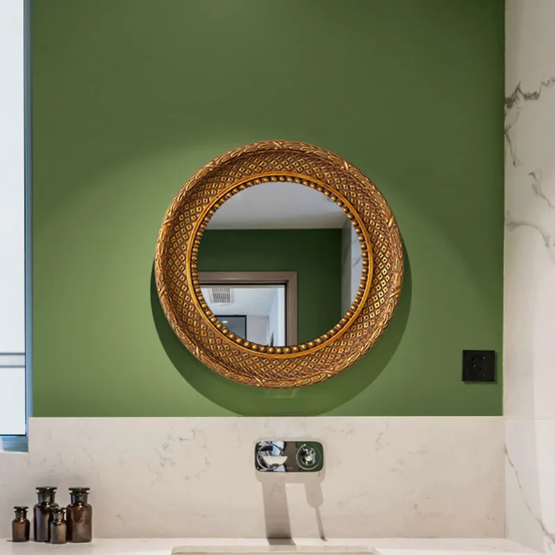 Custom Decorative Wall Hanging Gold Picture Frame Round Retro Baroque Golden Creative Photo For Wedding Party