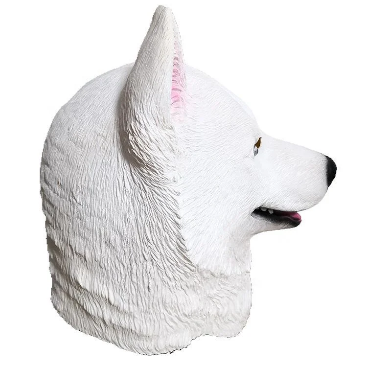Wholesale Funny Rubber Halloween Animal Masks Cosplay Dog Head Latex Mask