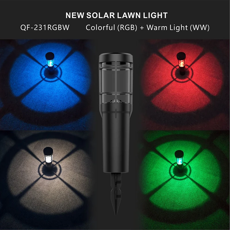 RGB warm white 3000K solar garden light decor outdoor led solar garden light for park