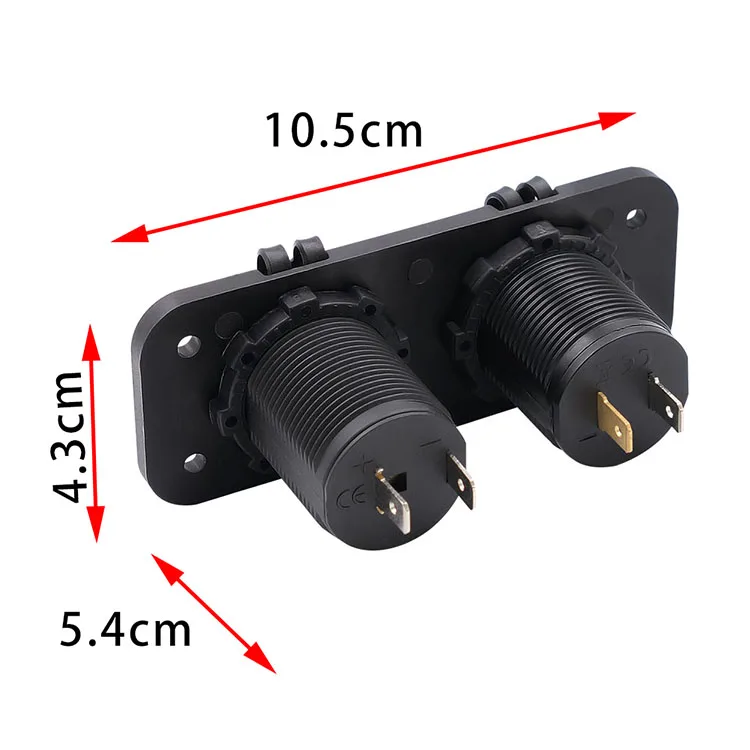 Car Lighter Charger Socket 2 In 1 Dual Usb Socket Car Charger Outlet Panel