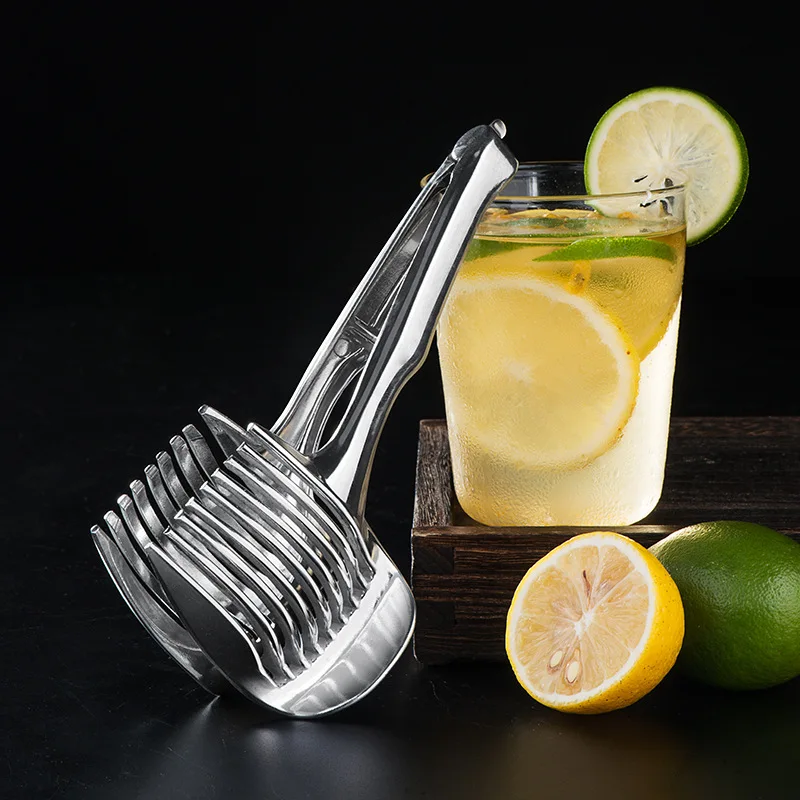 Hot sell stainless steel fruit tongs onion holder tomato slicer lemon cutter