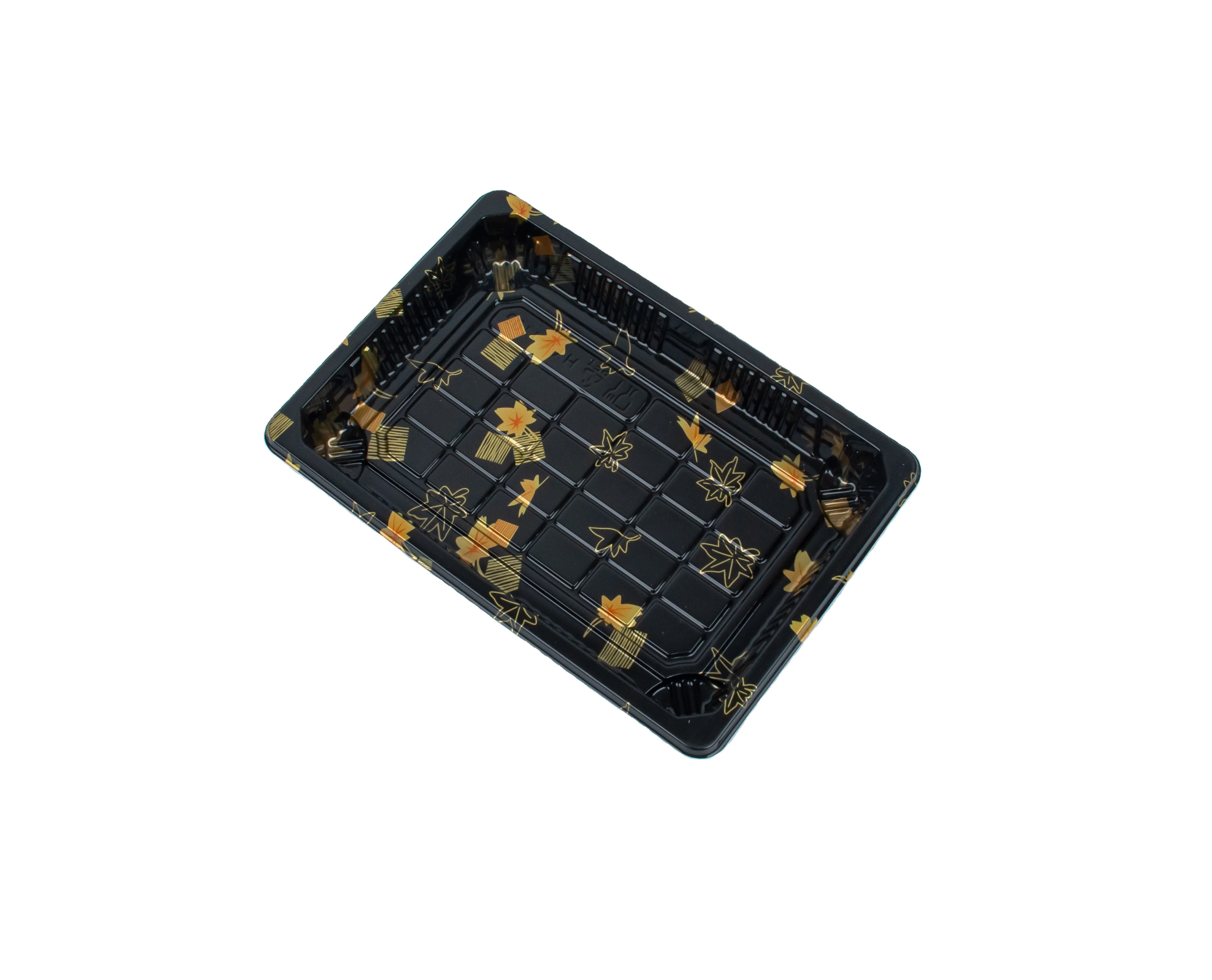 Custom Printing Disposable Plastic Food Container Microwave Plastic Sushi Food Tray with Clear Cover