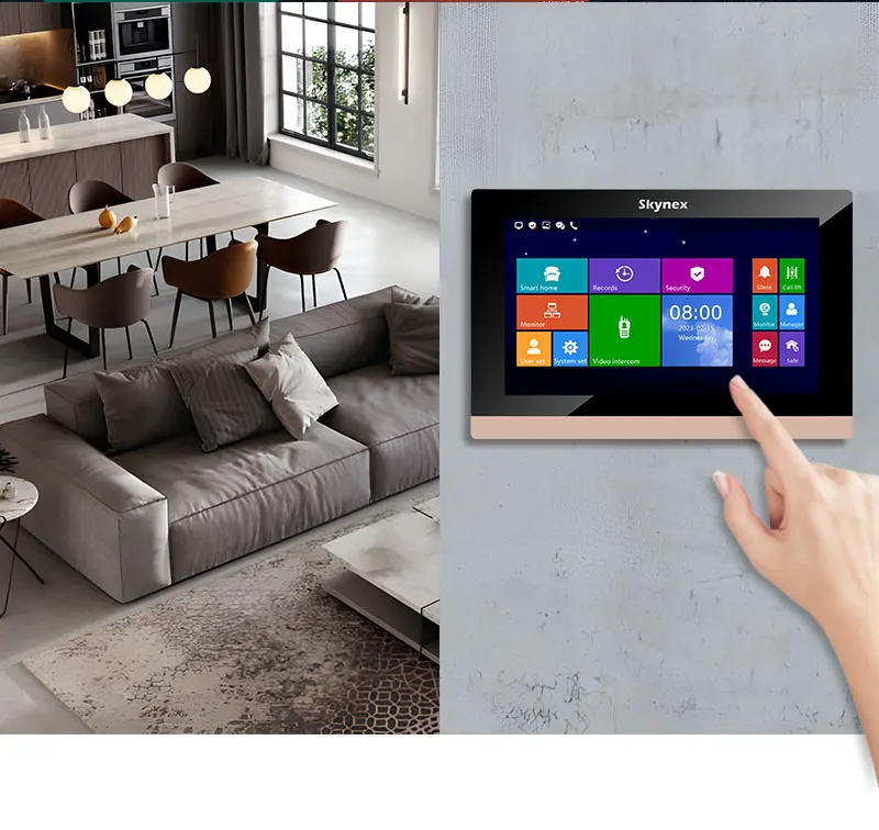 Customized 10 inch monitor  IP phone  Skynex video door phone  Bluetooth home intercom  Hotel technology doorbell