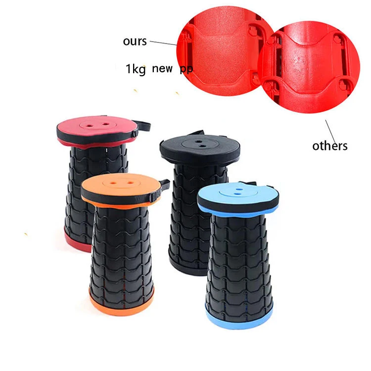 1kg new pp material adjustable retractable outdoor stool portable camp stool taboret garden collapsible folding fishing stool