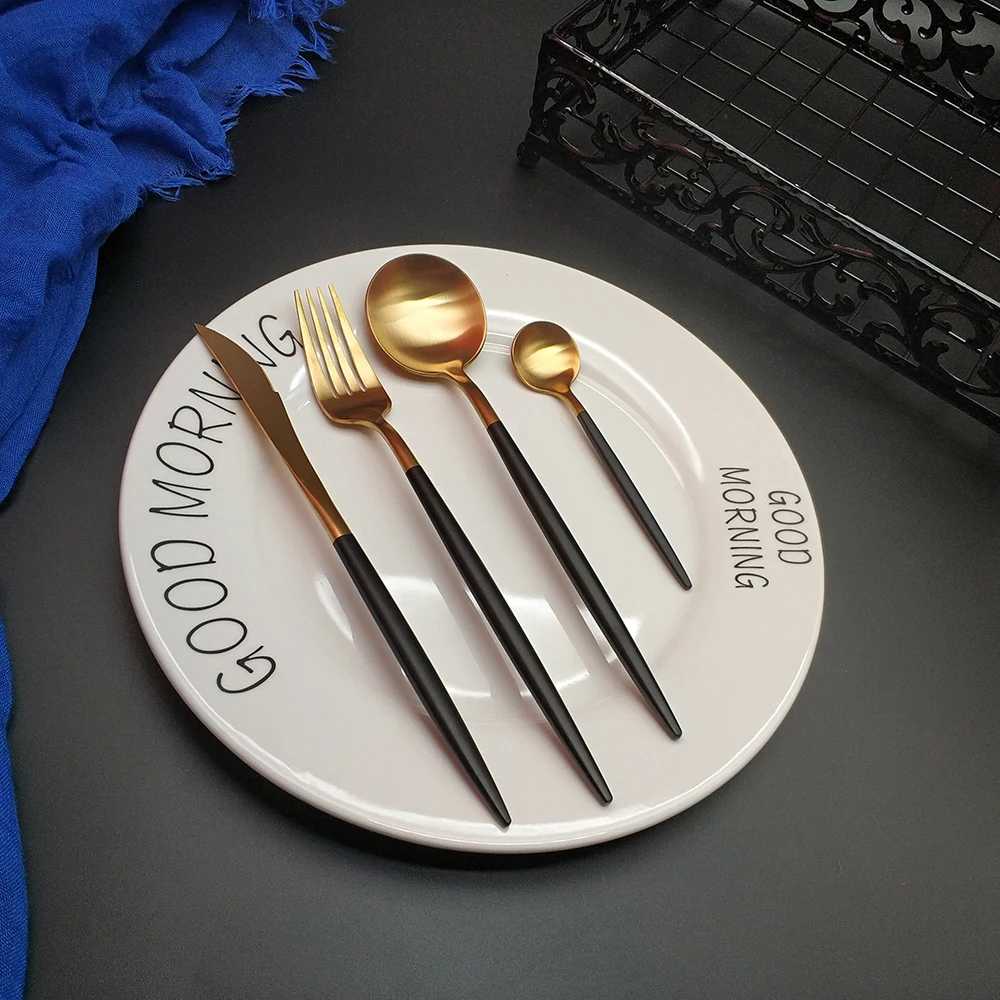 Hot sale factory direct wedding cutlery stainless steel cutlery set gold