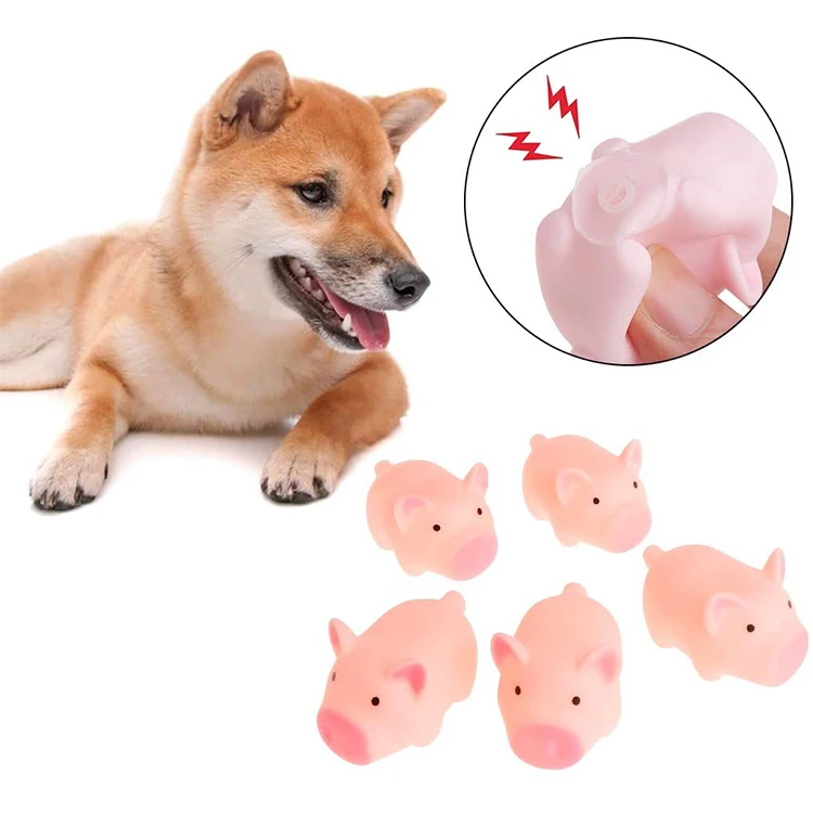 2022 Hot Sale 5pcs Oem Custom Silicone Piggy Squeaky Pink Pig Eco Friendly Natural Rubber Latex Pig Barking Tough Dog Toy