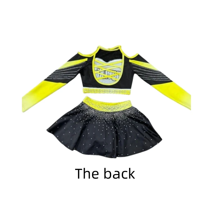 Customized design performance wear girls sexy cheerleader costume rhinestone cheerleading uniforms dance uniforms