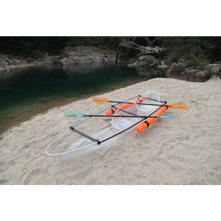 2 Person Kayak Clear Bottom Canoe Easy Balance Tandem Transparent Kayak With Paddles