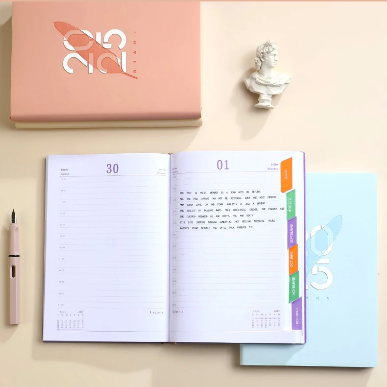 BEYOND New 2025 Custom A5 Size 365 Daily Spanish School Personalized Notebook Journal Diary Planner with Custom Printing