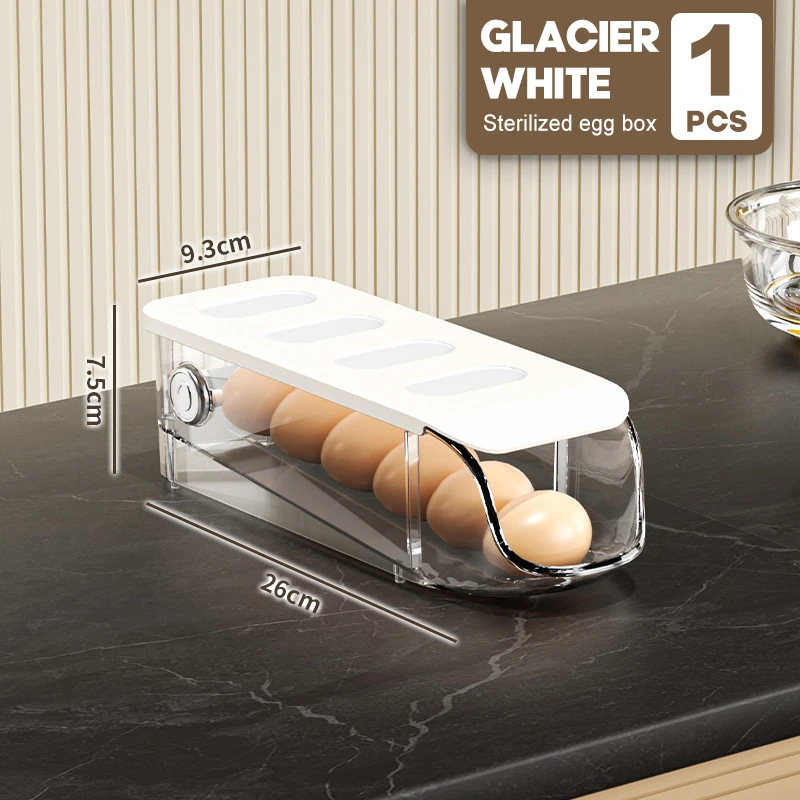 Fridge 2 Tier Automatic Egg Roller Storage Organizer Container Egg Holder For Refrigerator