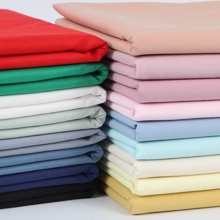 Factory Supply 100% Cotton Plain Fabric Custom Dyeing Solid Color for Workwear Uniform Jacket Coats Pants Hats soft interlining