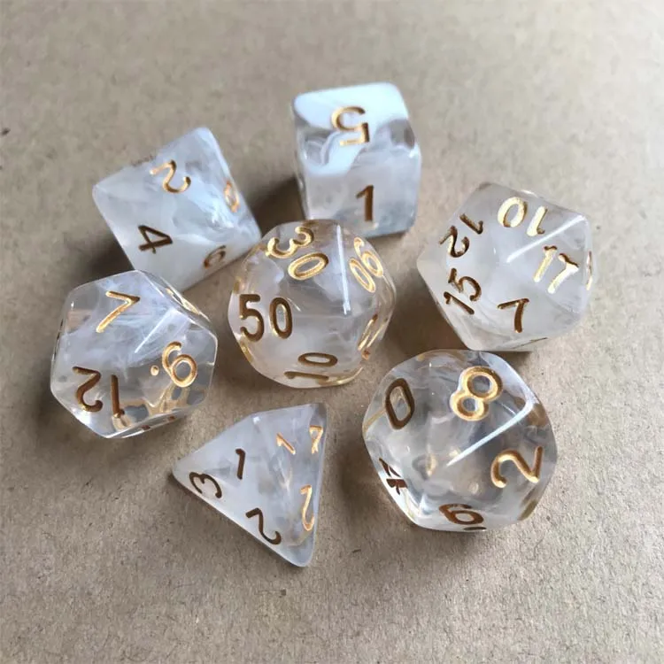 Polyhedral Dice Set of 7 RPG Dungeons and Dragons Dice DND Dice