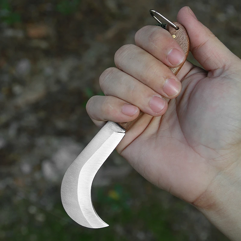 Factory Price Stainless Steel Pruning Knife with Wood Handle for Camping Folding Pocket Survival Hunting Knife