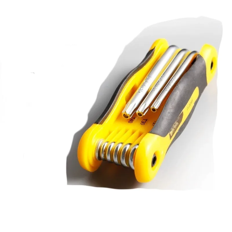 High quality  Deli DL3098 Allen Wrench Set 8 pieces Torx Allen screwdriver folding pattern Allen wrench set