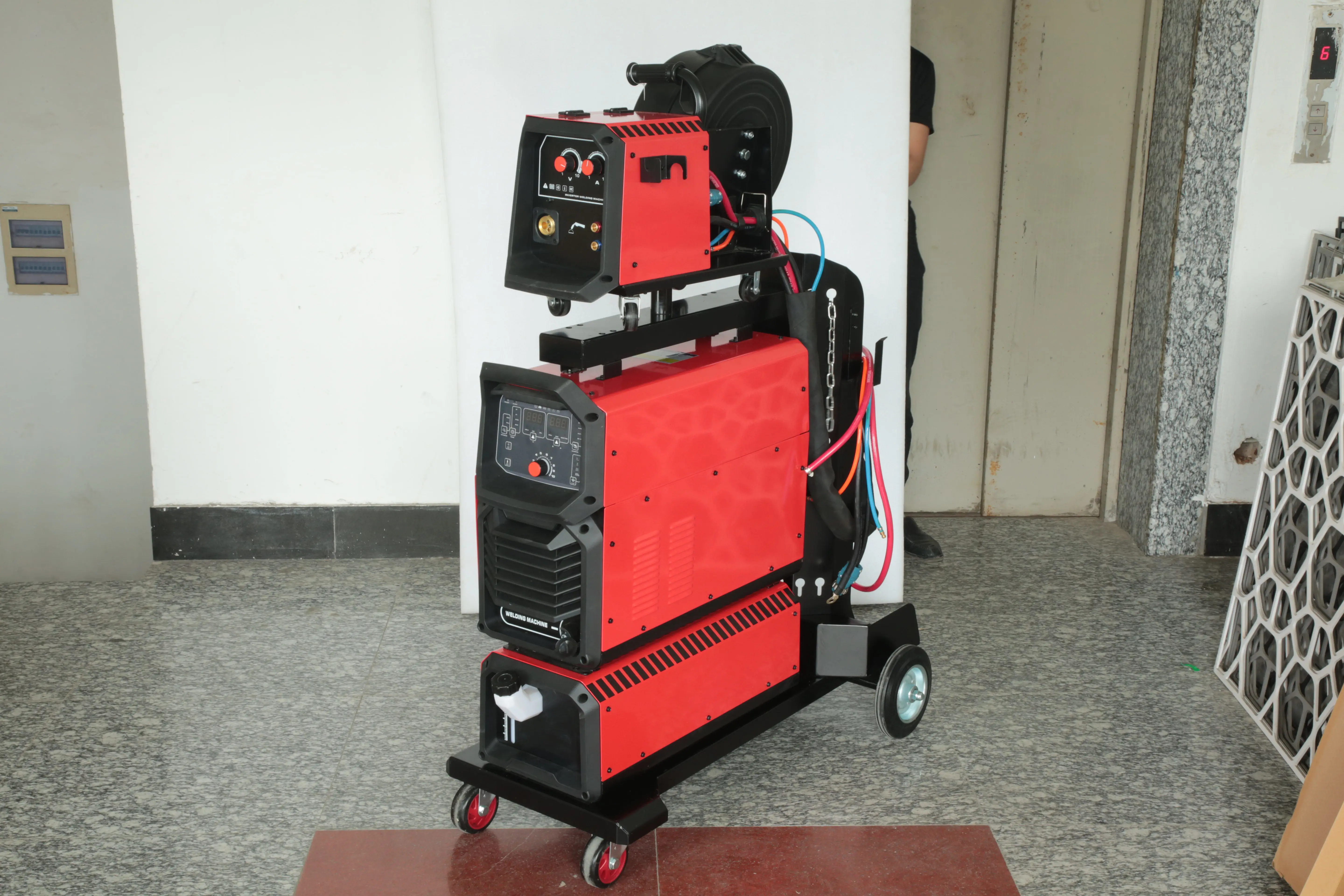 MIG 350P welding machine 3 phase 380V high speed pulse external wire feeder IGBT high duty cycle  15.8 KVA