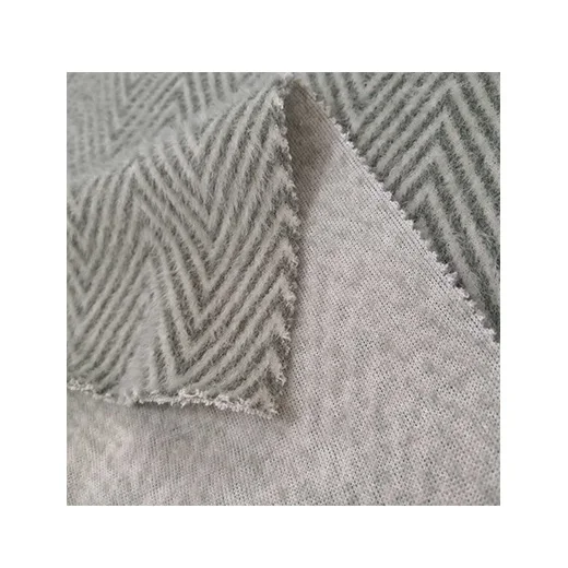 Knitting green herringbone brush long soft felt 55% acrylic 45% nylon fabric for garment