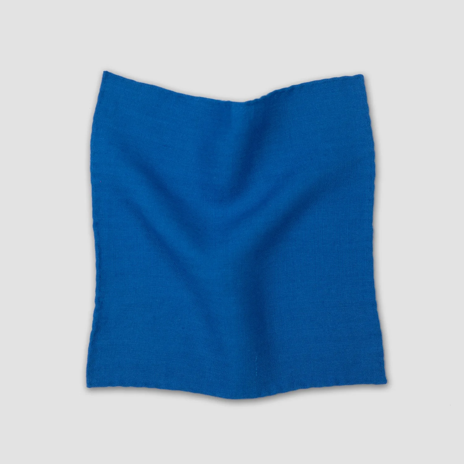 Royal Blue Italian Linen Pocket Square - Fine Handcraft & Bold Color - Spring/Summer Statement Piece
