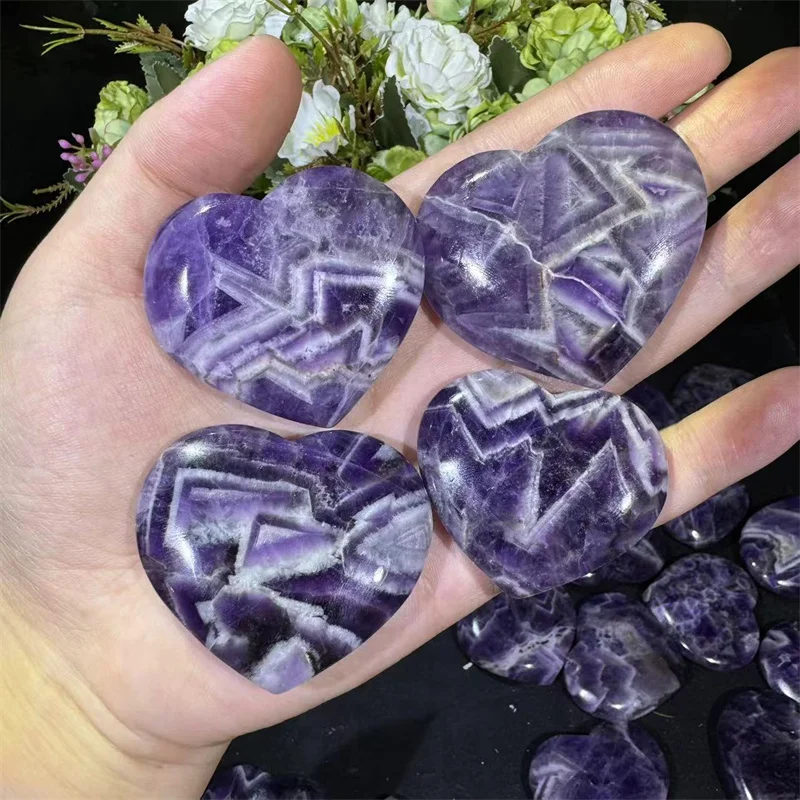 Wholesale Dream Amethyst Heart High Quality Healing Stone Dream Amethyst Heart for Gift