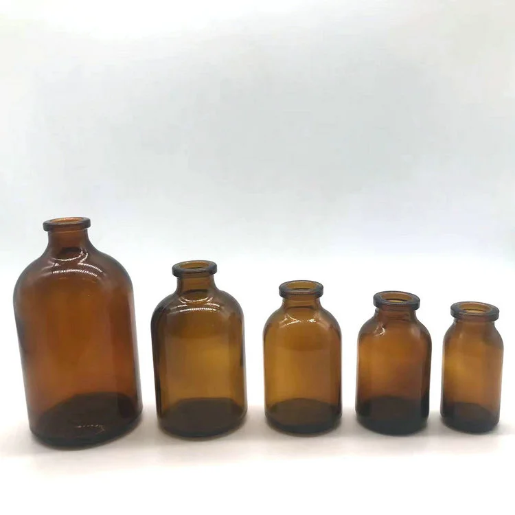 Shandong Factory amber 10ml/20ml/30ml/50ml/100ml  injection  vial for antibiotics glass bottles  pharmaceutical glass bottles