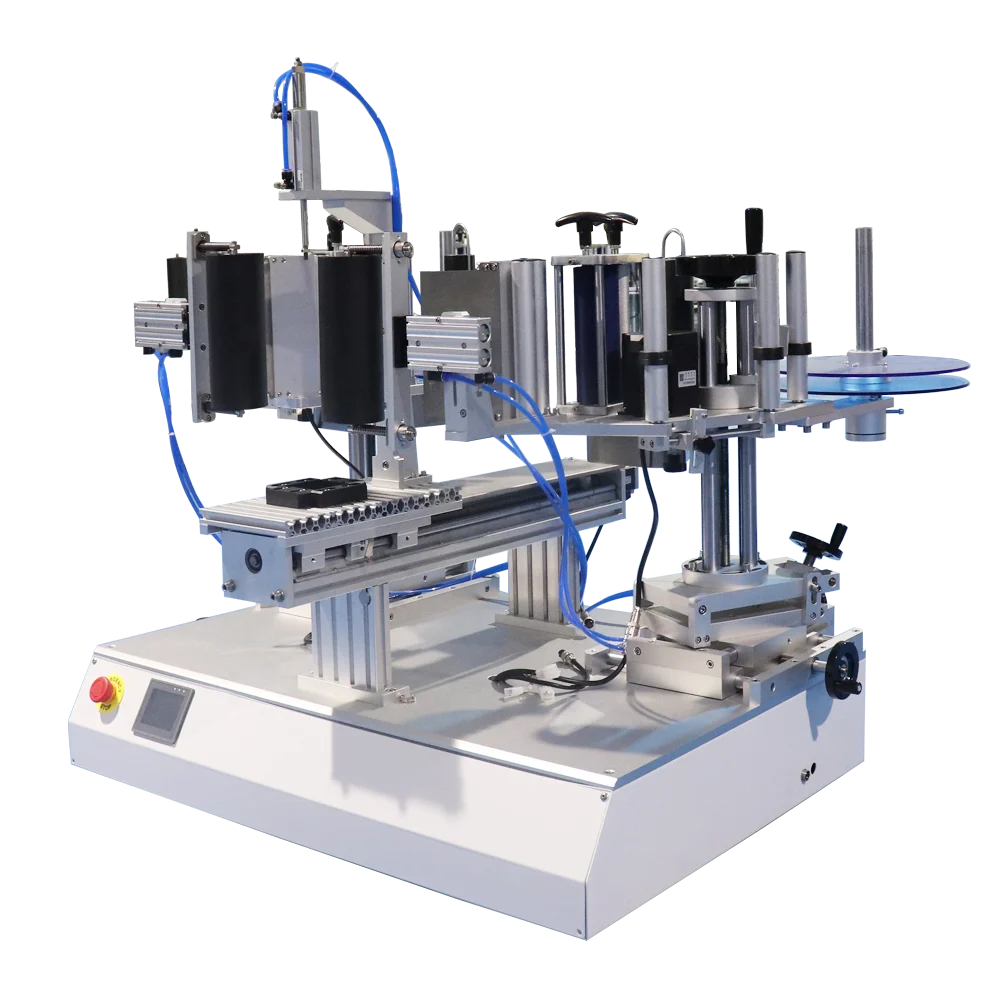 Hot Selling Square Wine Bottle Flat Laundry Liquid Bottle Semi-automatic Double-sided Labeling Machine