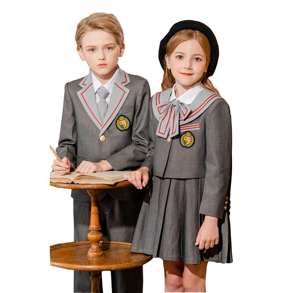 kids boys and girls school uniforms suit sets new collection design by Gaoteng