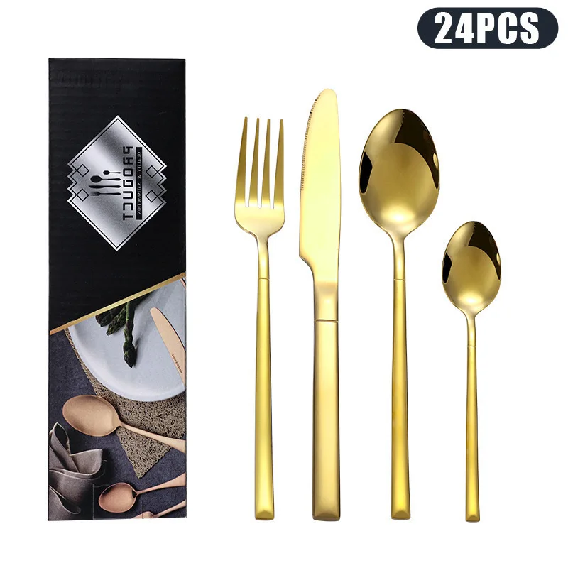 Hot Sales Stainless Steel Wedding Fork Spoon and Knife Set Bamboo Handle Stainless Steel Cutlery