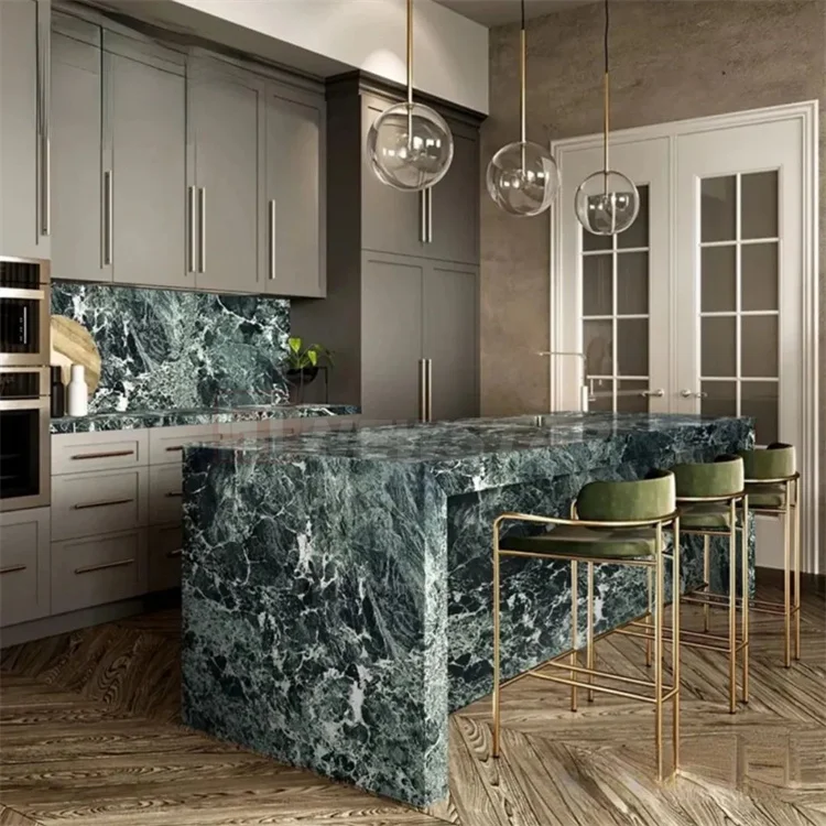 Italy Green Marble Flooring Tile Countertop Polished Verde Green Marble Luxury Home Decoration Natural Pradas Green Marble