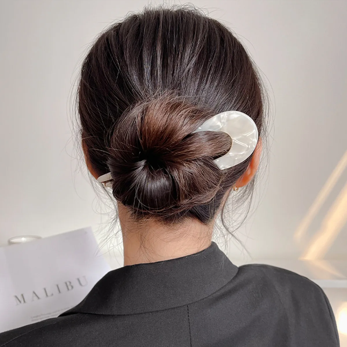 QianJin Custom Logo OEM/ODM French Hair Forks Tortoise Shell U Shape Updo Hair Pins Clips for Thin Thick Hair