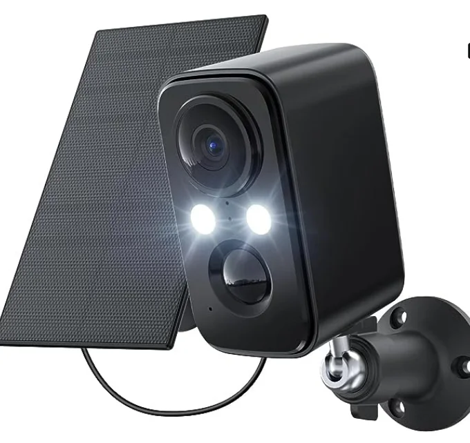 2023 Outdoor Solar Security Camera Solar Panel Rechargeable Battery Bullet PIR Motion Alarm  Wireless WiFi ip Camera