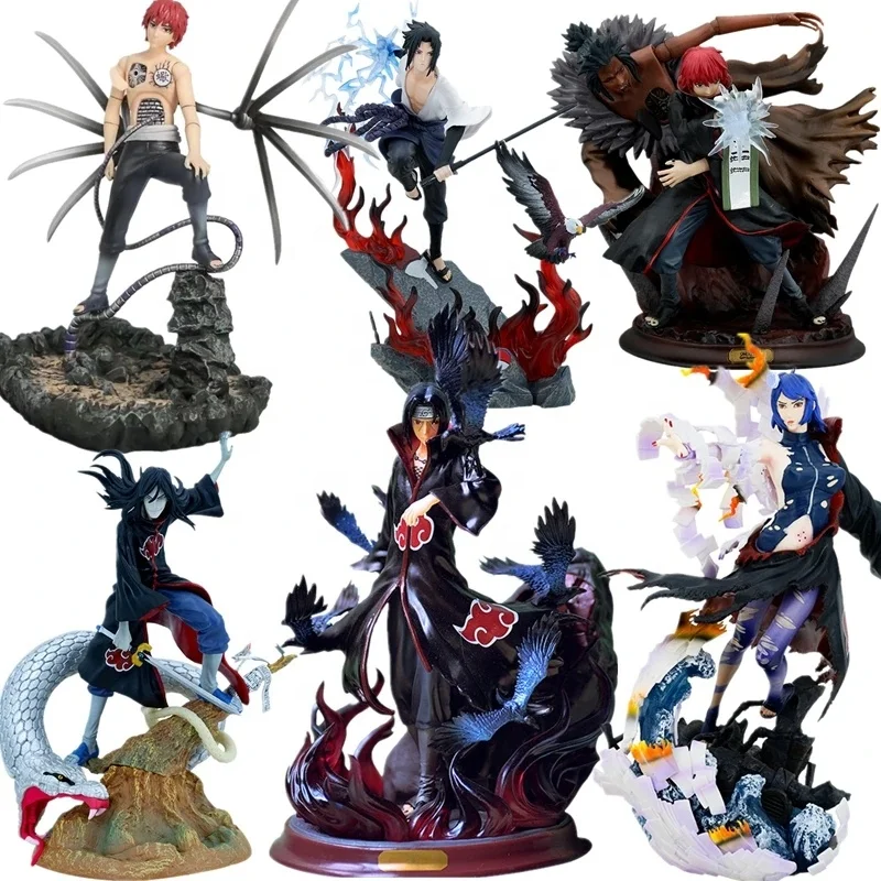 Different Style of Aruto Uchiha Sasuke Itachi Hatake Kakashi Uchiha Obito PVC Anime Figure Statue Model Toy 10~20cm