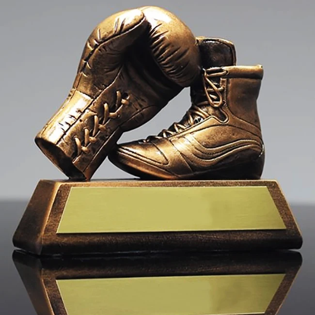 New resin boxing glove and shoe Custom Boxing Trophies