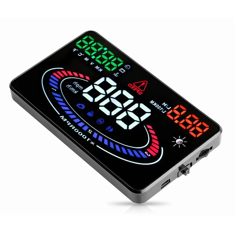 
5.5inch OBD2 Car Diagnostic Tool Car HUD E300 Mirror Head up Display Speed RPM Volt Water Temp Projector LED Channel Reflector 