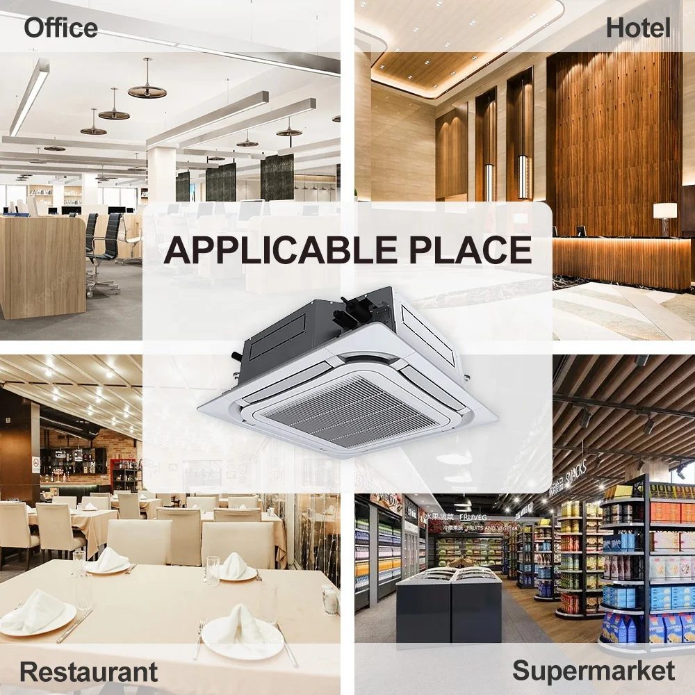 Puremind Gree Factory Price OEM 12000-60000Btu Ceiling Central 4 Way Cassette Air Conditioner Fan Coil Unit Ar Condicionado