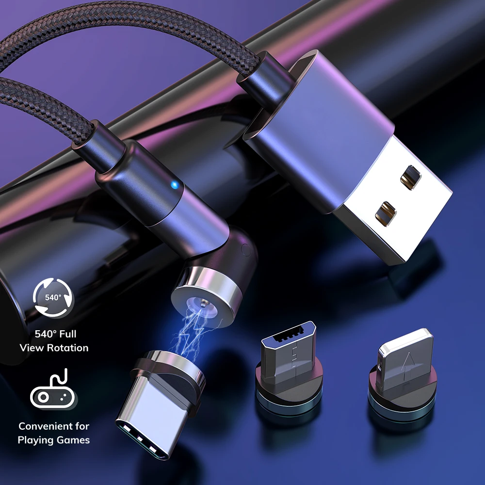 
Magnetic C Charger Magnetico Magnet 90 Degree Fast Charging Usb-C To Lightn 3In1 Braided Universal Data Usb Cable 