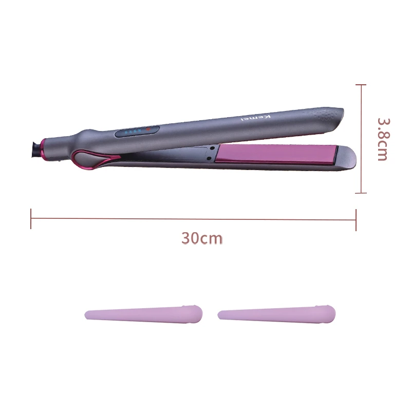 Kemei Km-2222 New Arrival Household Professional Electric Curly Hair Iron 2 In 1 Hair Straightener
