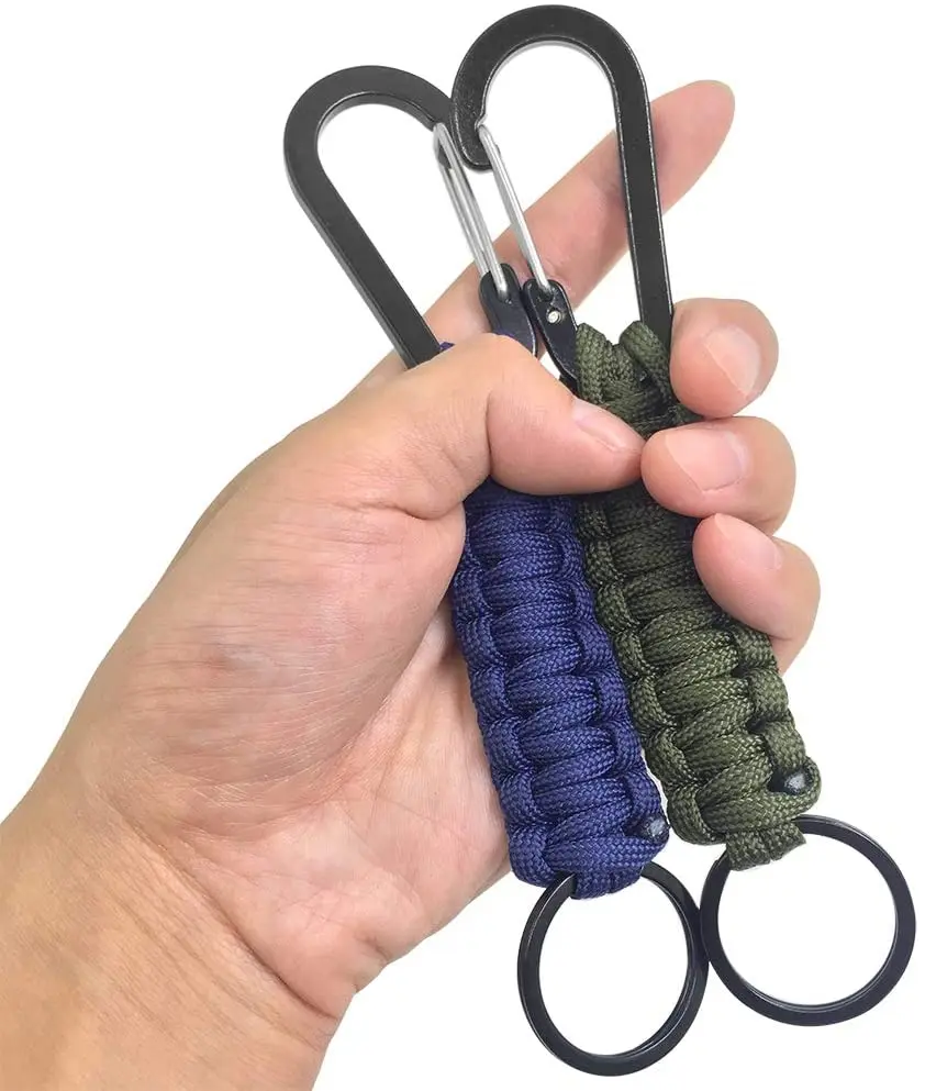 Походный брелок, кольцо, карабин для кемпинга, военный Паракорд, шнур, веревка для кемпинга, набор для выживания, аварийный узел, брелок