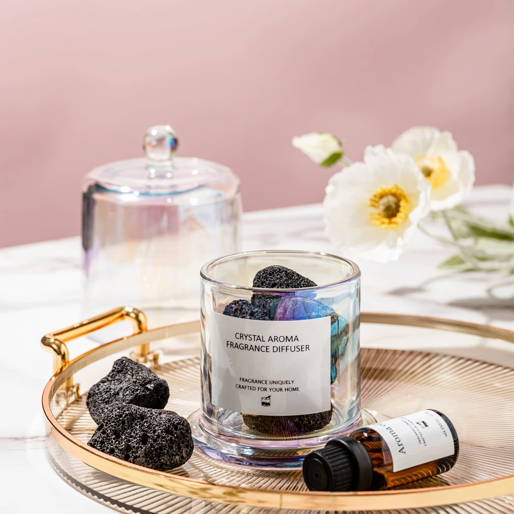 Direct Factory Supply Luxury Crystal Essential Oil Aroma Diffuser Stone Diffuser Gift Set