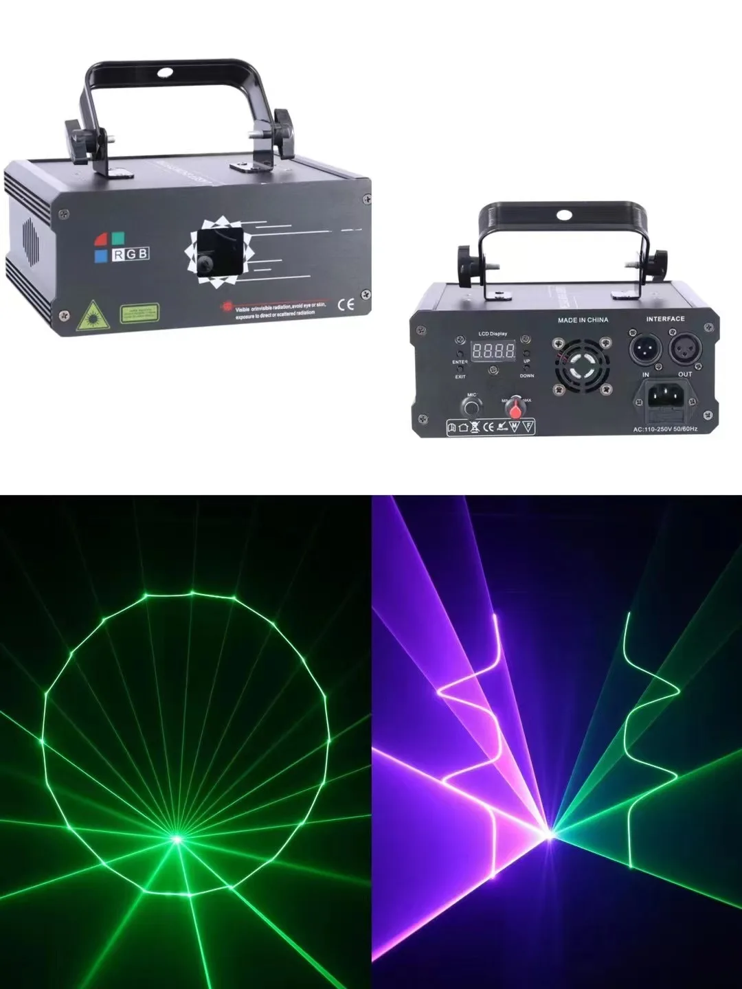 High Quality 2W Laser RGB 3D Animation Light Newest Dj Lighting Equipments Music Show Atmosphere Light
