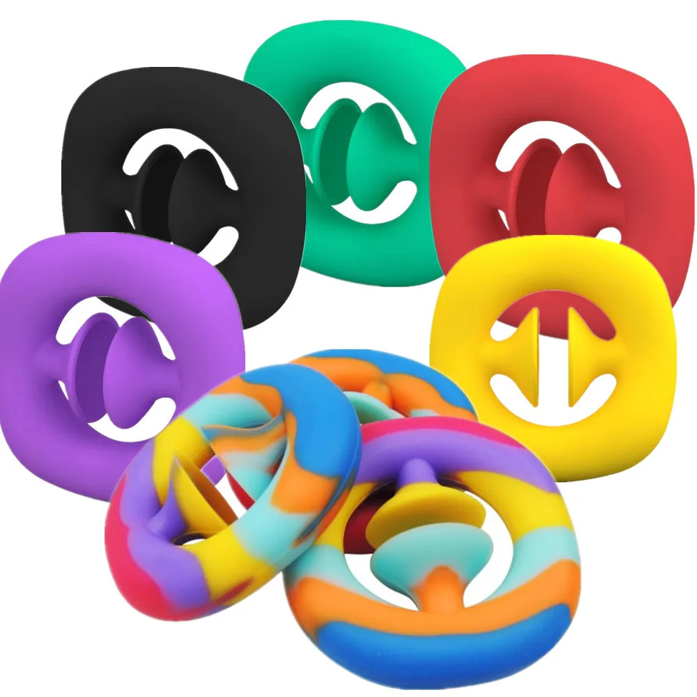 2021 Snap Fidget Toy Squeeze Grab Sensory Popper Autism Silicone Hand Grip