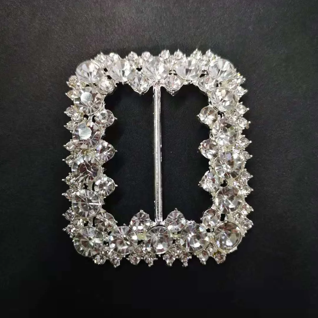 Wholesale rhinestone buckle high quality crystal buckle women belt rectangle buckle