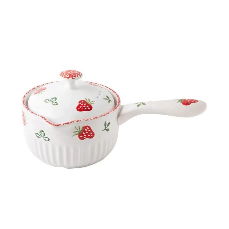 Ceramic Round  Dish Casserole Clay Pot Earthen Pot Ceramic Cookware With Lid Heat Resistant baker pot ceramic bakeware