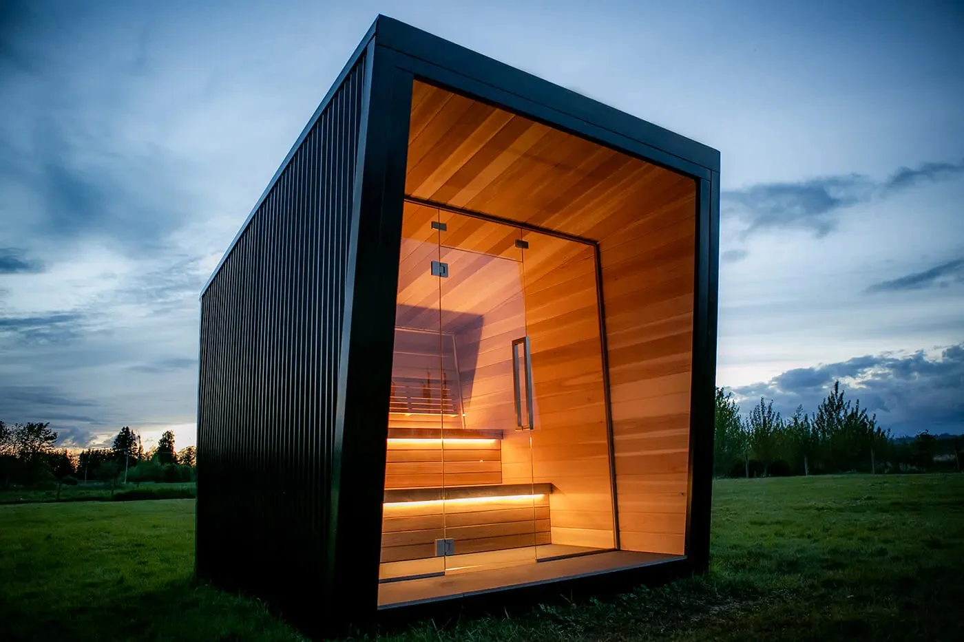 Family Multi-Person Use Double Layer Infared Sauna Room Double Sided Glass Dry Steam Sauna