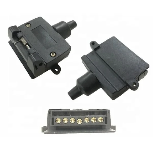 Sample free Australia 7pin flat socket to 5pin large round Euro plug trailer connector set