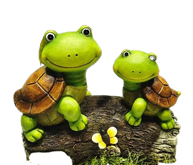
Garden Statue Lawn Ornaments - 9 Inch Cute Frog Face Turtles Resin Animal Sculpture Outdoor Patio Yard Decorations 