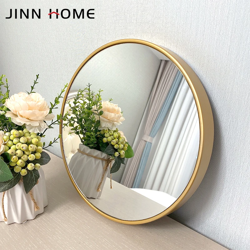 Jinn Home 30 см золото круглое настенное зеркало на заказ экологически чистые современные зеркала Декор Пластиковые овальные стеклянные юбилейные 600 шт.