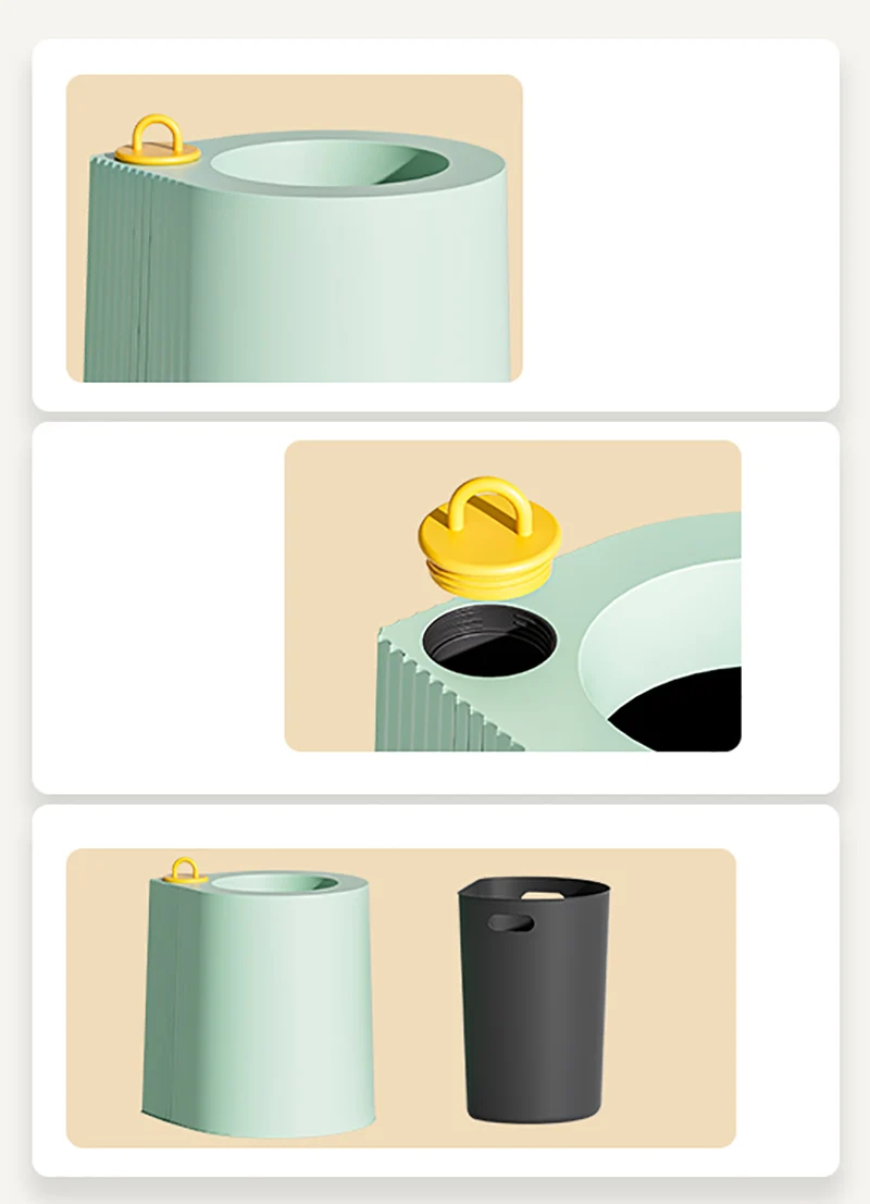 Leasylife Customized PP Plastic trash can dust bin garbage waste bin