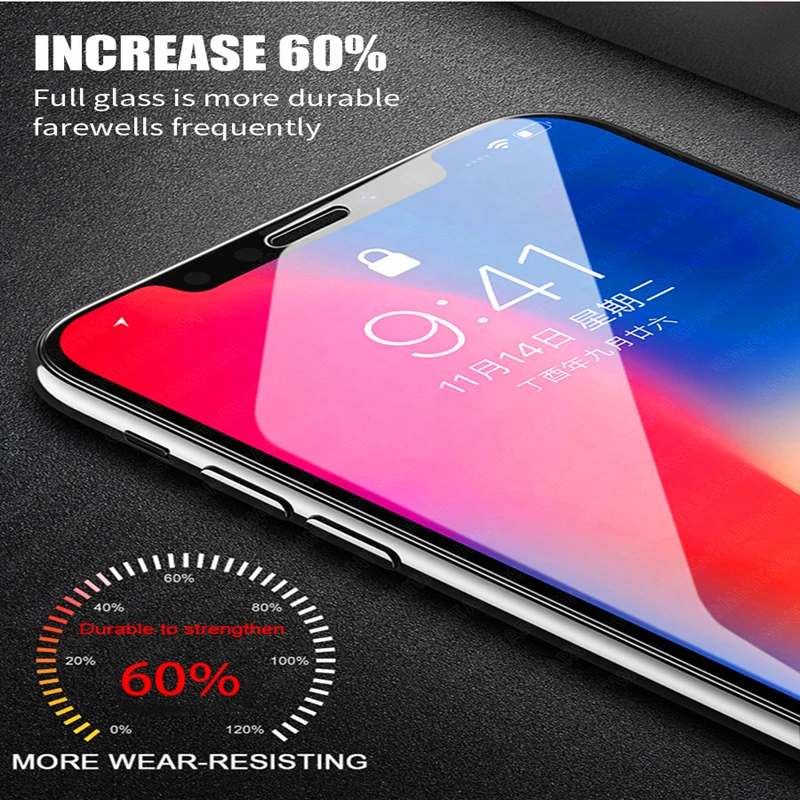 20D Curved Edge Protective Glass For iPhone 14 13 pro max full cover Screen Protector Film for iPhone XS Max 8 7 Tempered Glass
