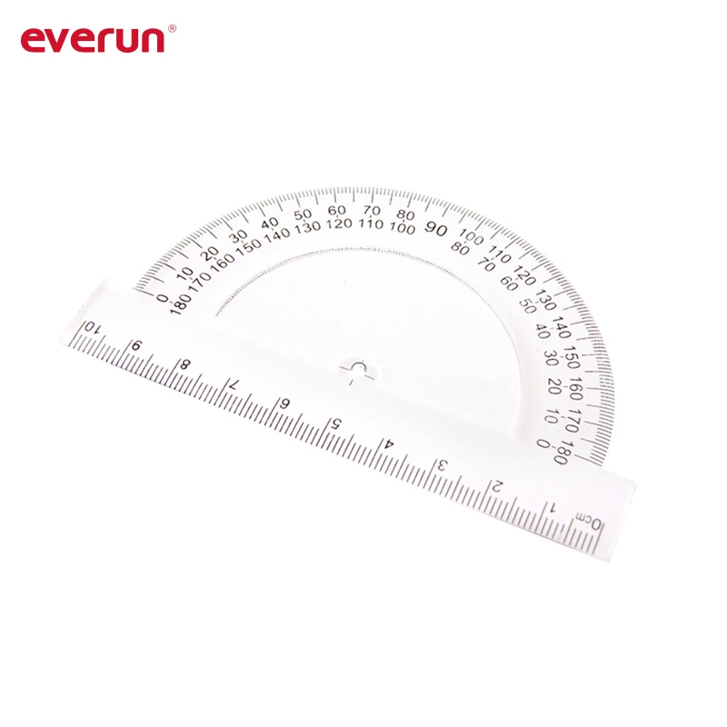 
High quality 10cm plastic transparent semi-circle protractor 